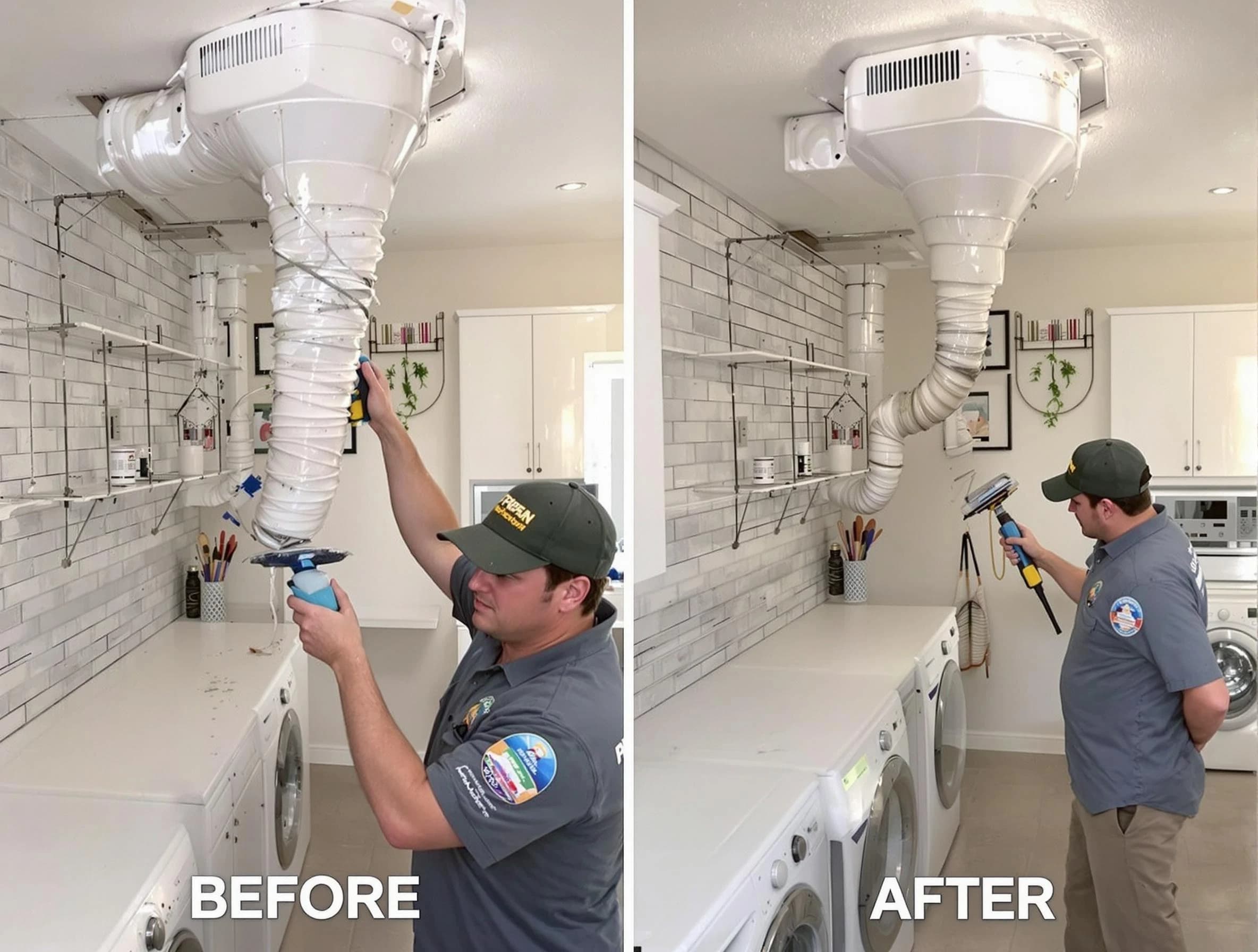 Professional dryer exhaust vent cleaning by Magna Dryer Vent Cleaning in Magna