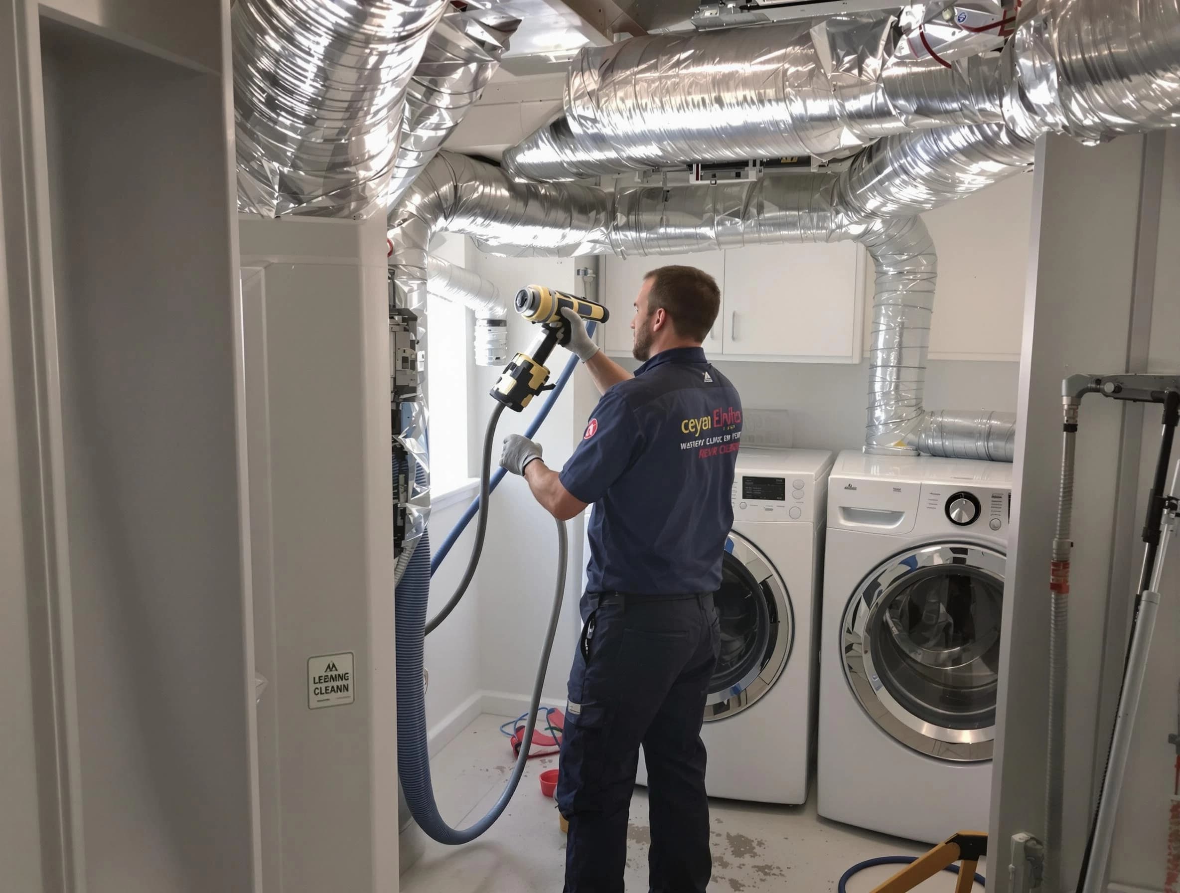 Magna Dryer Vent Cleaning specialist using advanced equipment for thorough duct cleaning in Magna