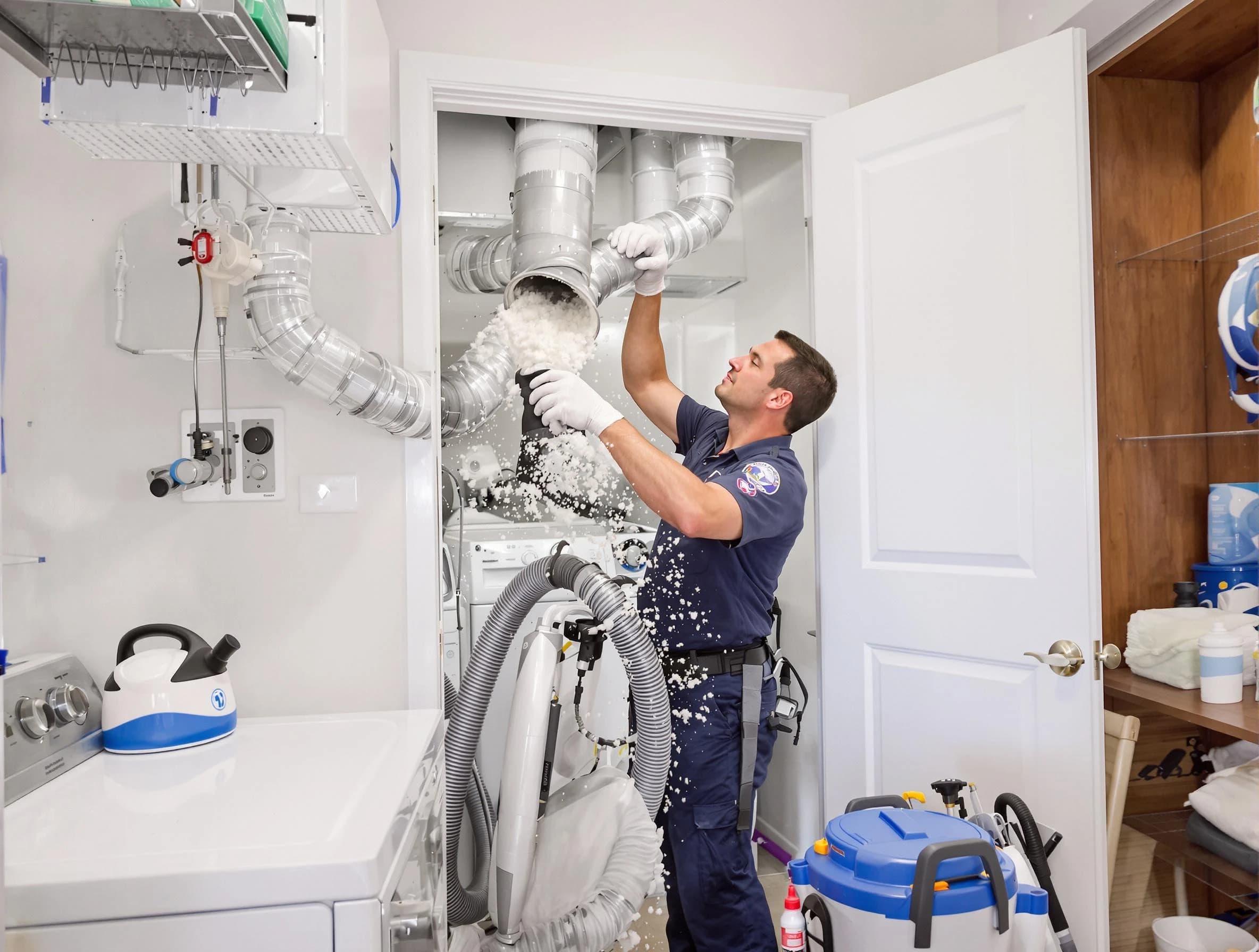 Magna Dryer Vent Cleaning technician delivering thorough residential dryer vent cleaning service in Magna